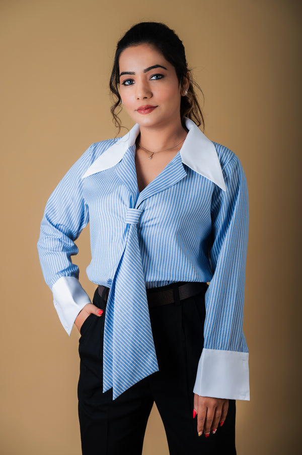 Tie-neck shirt top