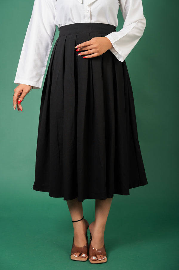 Black box pleated skirt